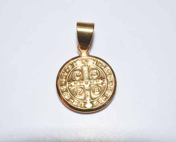 MEDALLA SAN BENITO DE ACERO INOXIDABLE